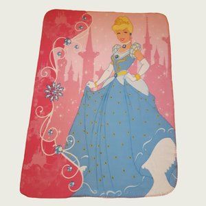 Large Disney Cinderella soft fleece Blanket pink approx 48" x33.5"